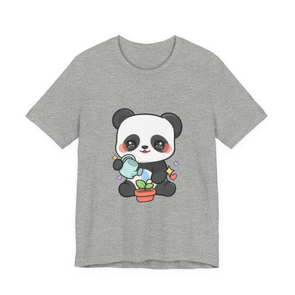 Kawaii Panda T-Shirt, Cute Plant Lover Gift