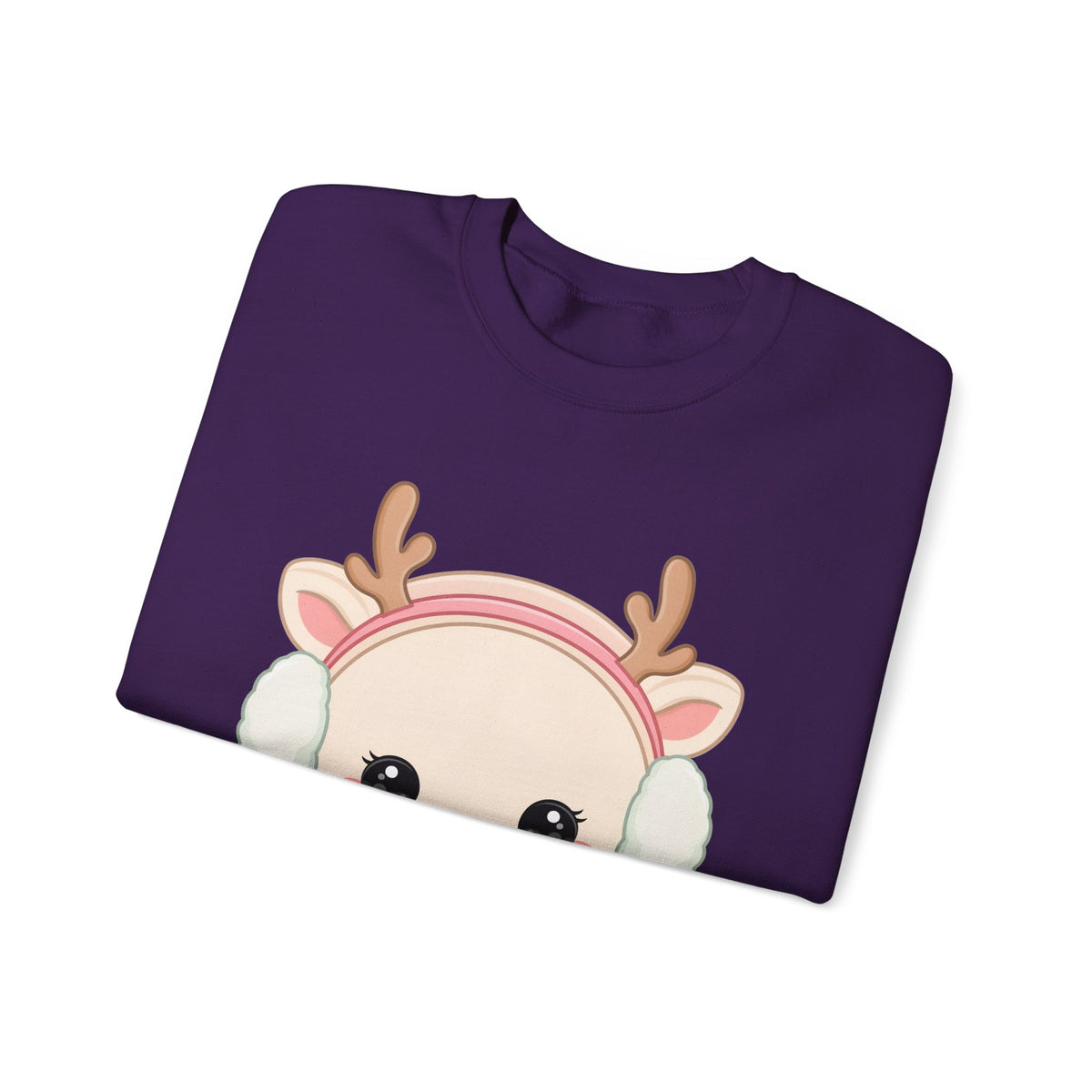 Kawaii Reindeer Sweatshirt, Cute Winter Crewneck
