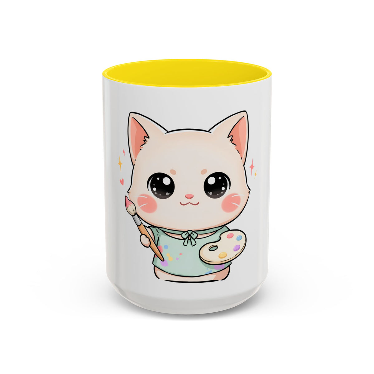 Kawaii Cat Artist Accent Coffee Mug
