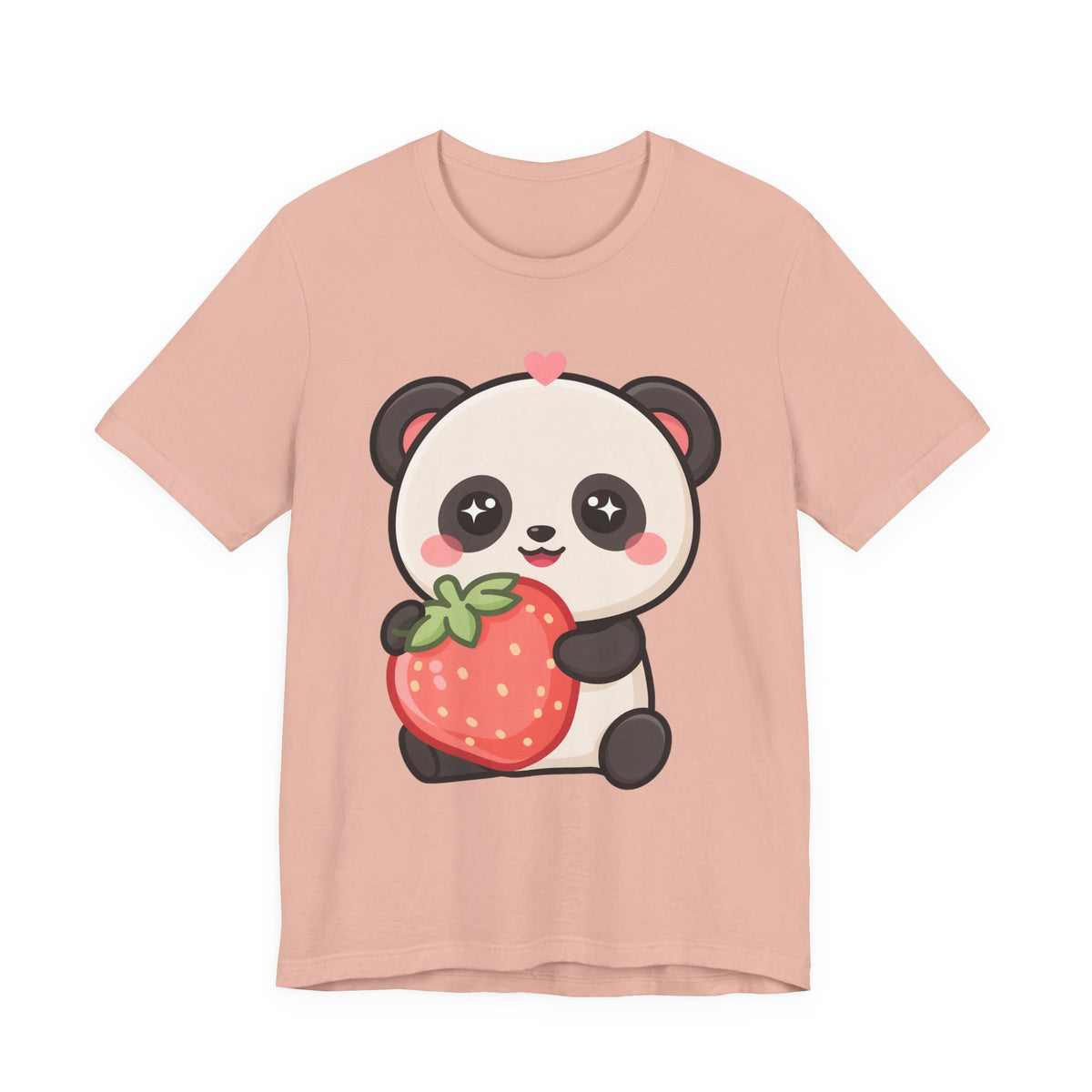 Kawaii Panda Strawberry T-Shirt – Sweet Chibi Animal Tee