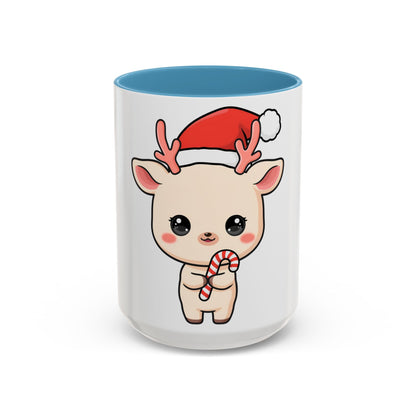 Kawaii Reindeer Christmas Accent Coffee Mug