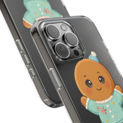 Kawaii Gingerbread Phone Case, Cute Christmas Sweater Cookie