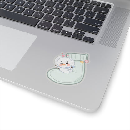 Kawaii Snowman Christmas Sticker for Cozy Holiday Cheer