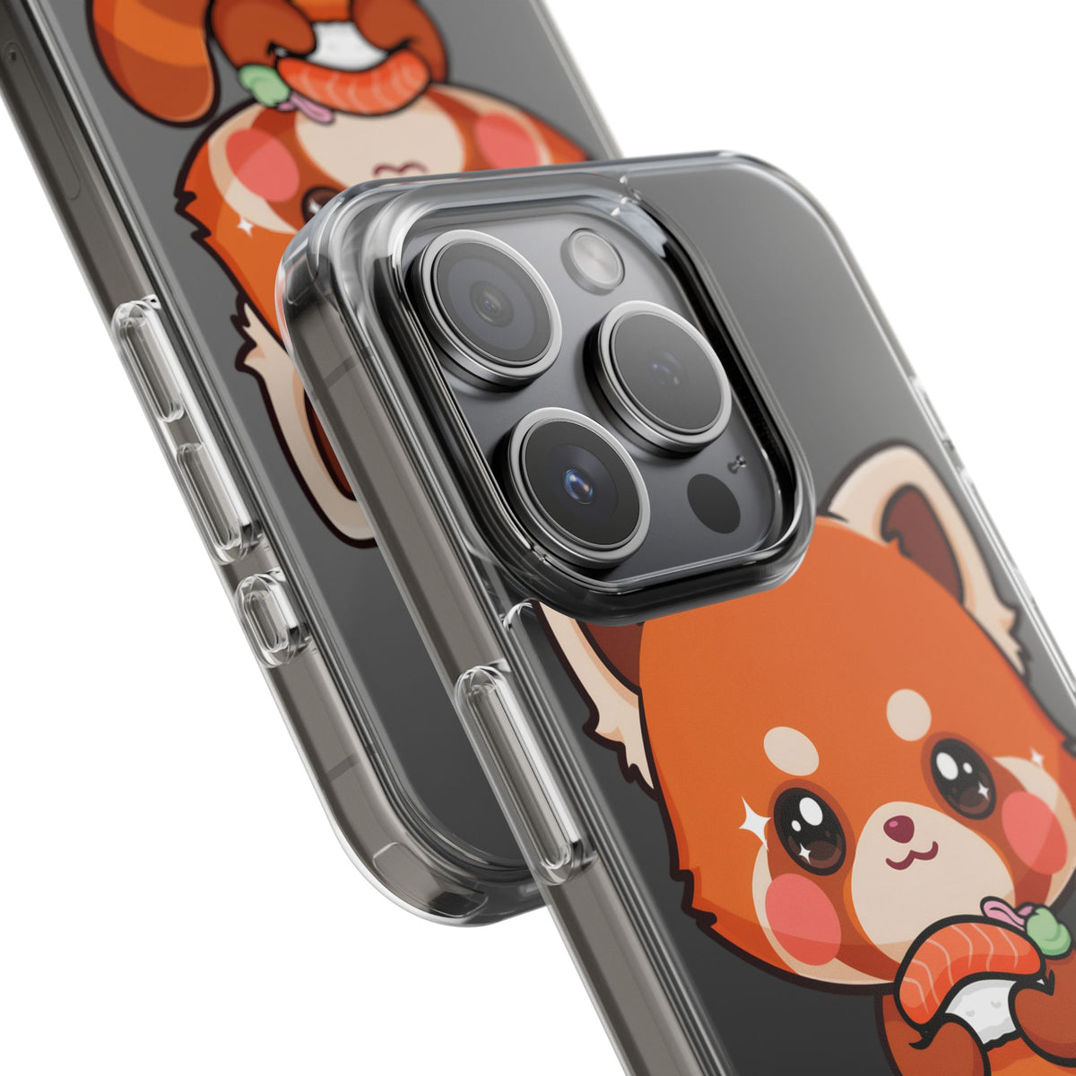Red Panda Sushi Phone Case, Cute Kawaii Clear Case