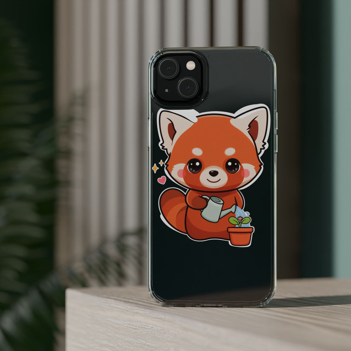 Red Panda Phone Case, Cute Plant Lover Gift