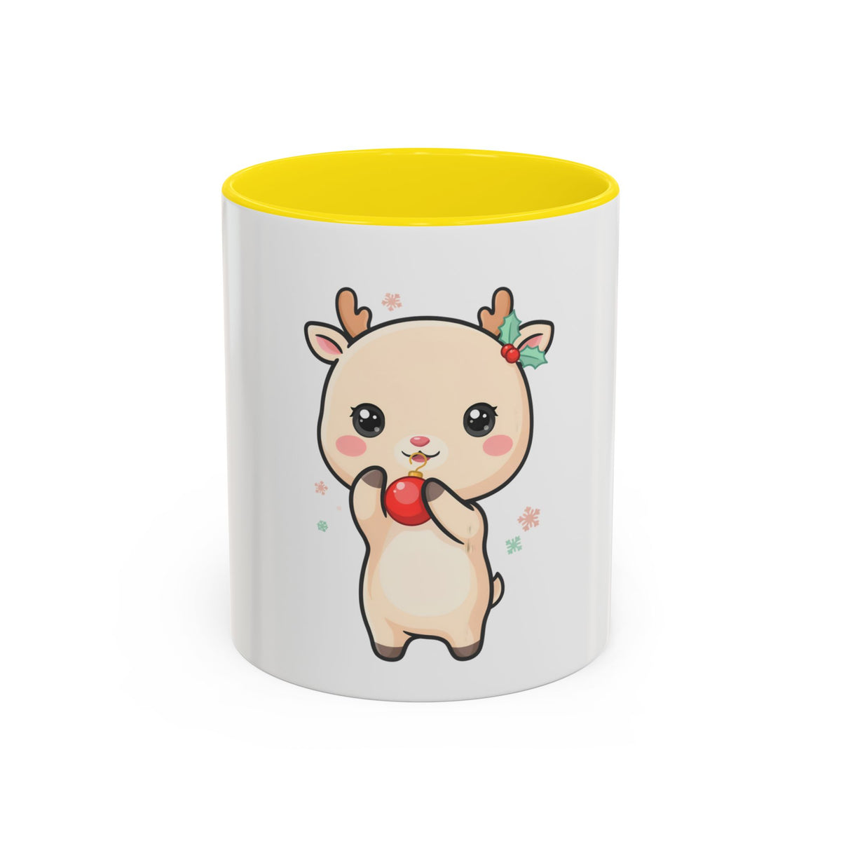 Kawaii Reindeer Christmas Accent Coffee Mug