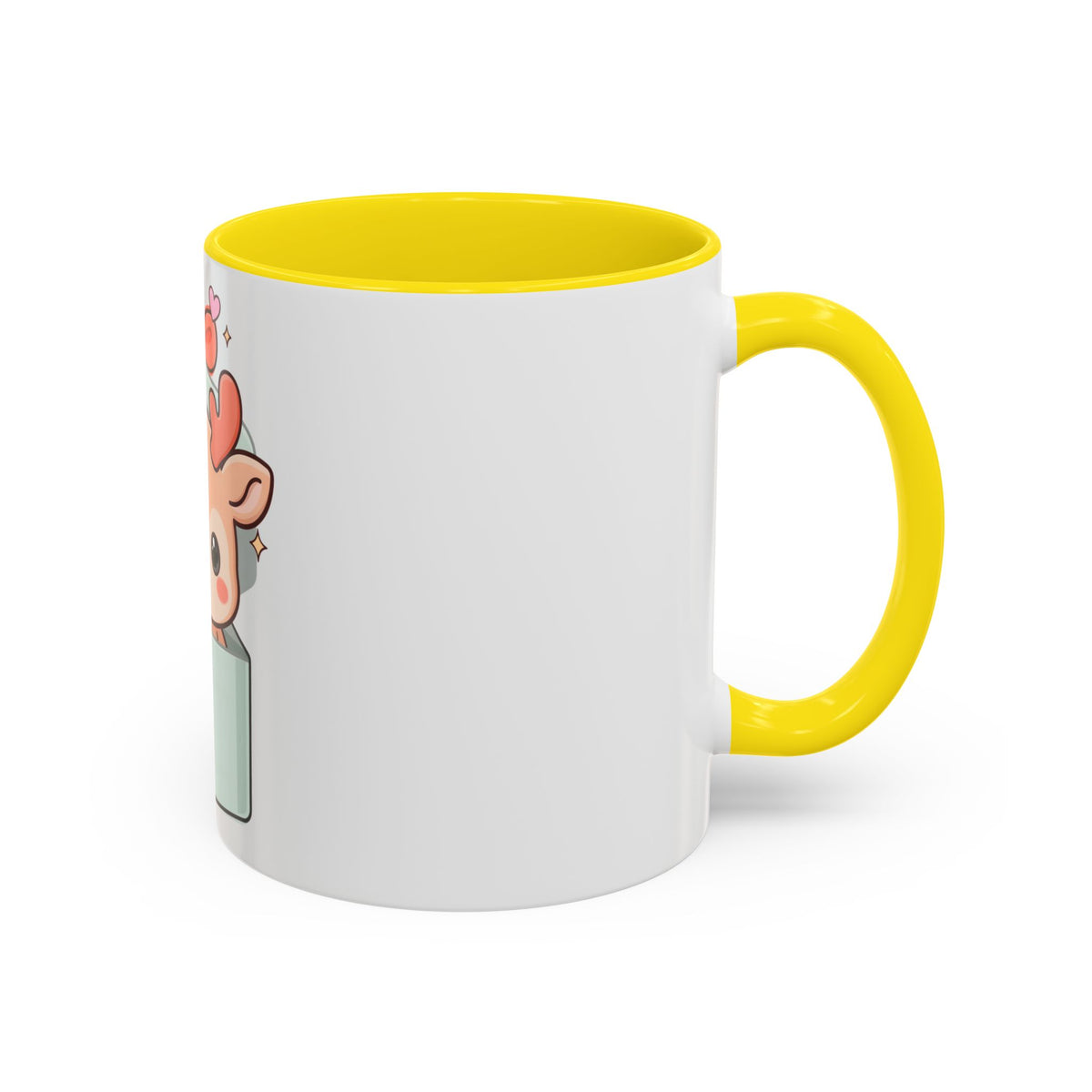 Kawaii Reindeer Christmas Mug, 11oz or 15oz Accent Coffee Mug