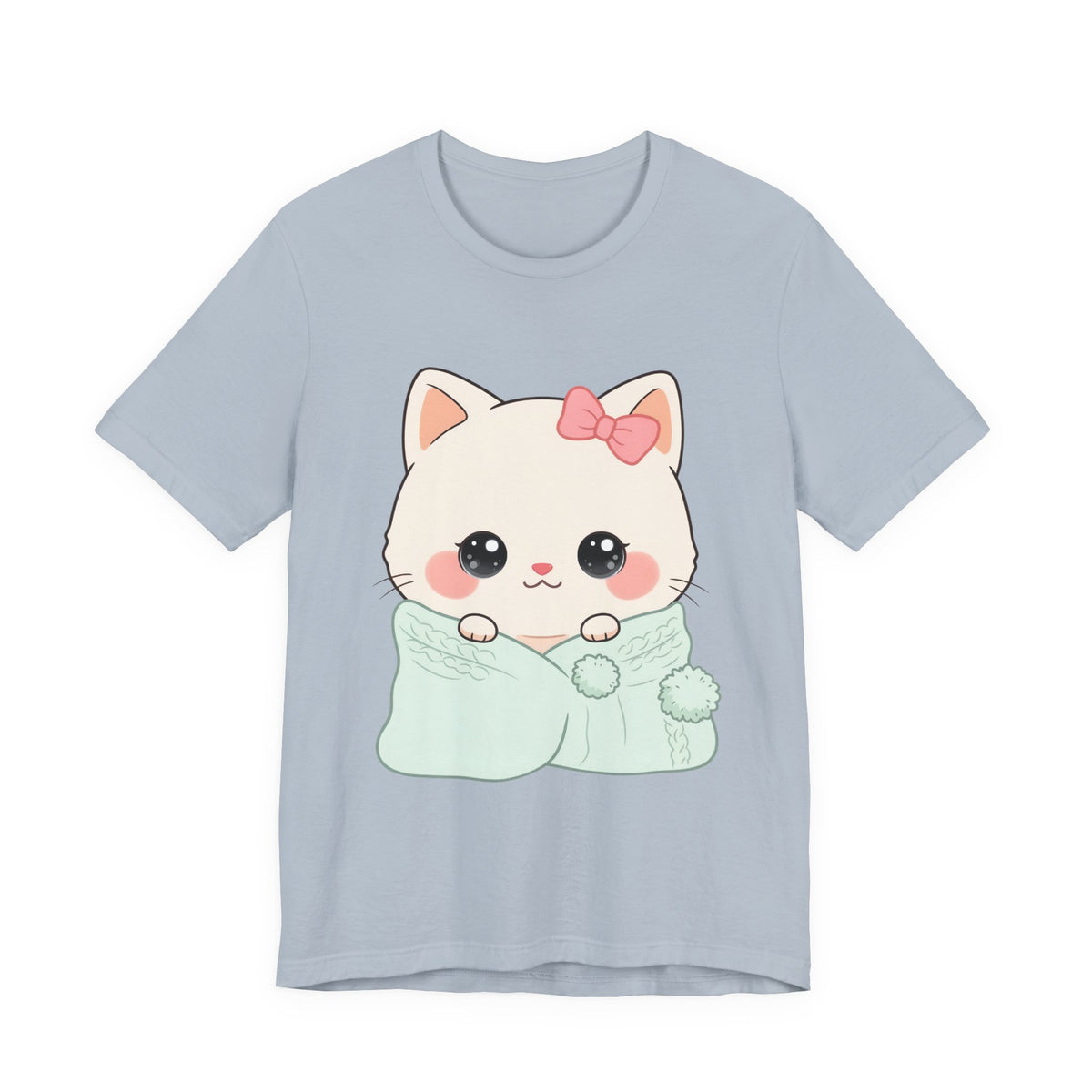 Kawaii Cat T-Shirt, Cozy Blanket Kitty for Cat Lovers