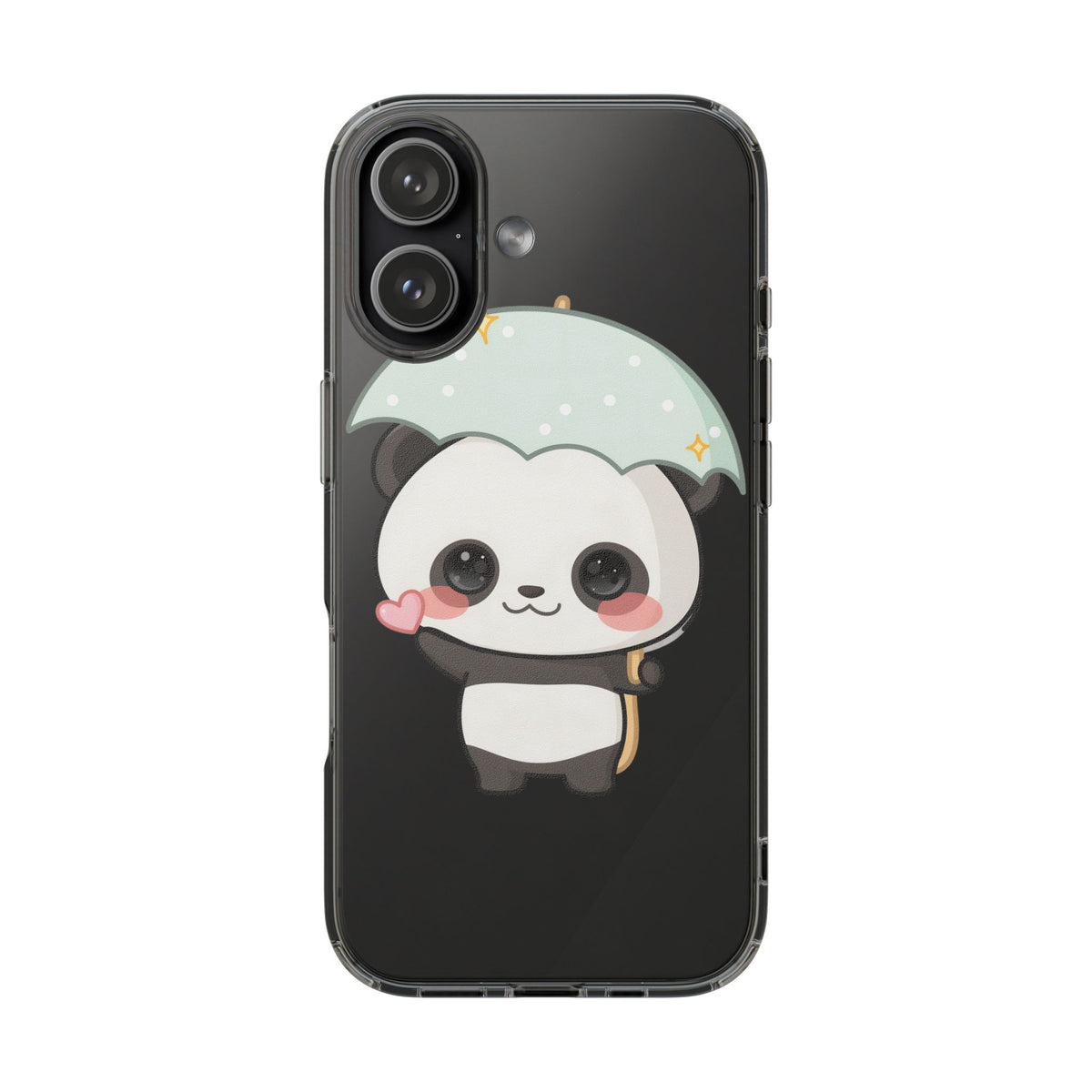 Kawaii Panda Clear Impact-Resistant Phone Case