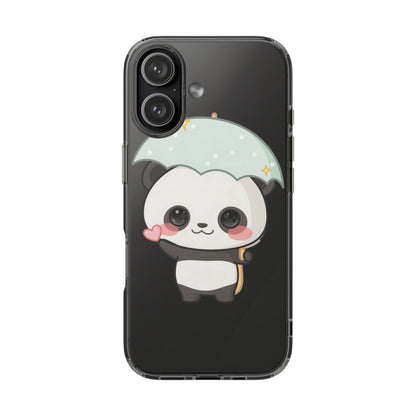 Kawaii Panda Clear Impact-Resistant Phone Case