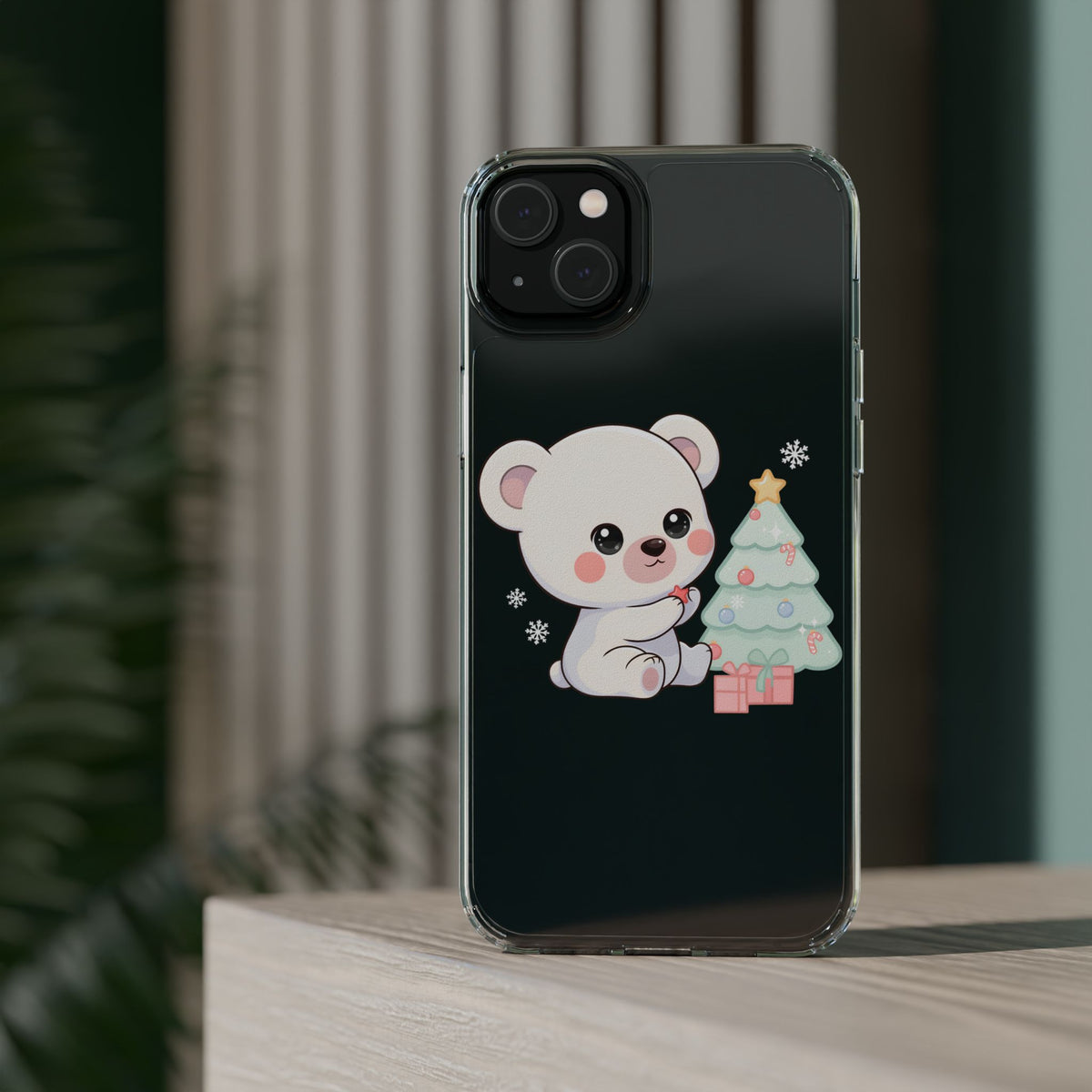 Christmas Polar Bear Phone Case, Kawaii Holiday Accessory