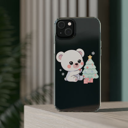 Christmas Polar Bear Phone Case, Kawaii Holiday Accessory