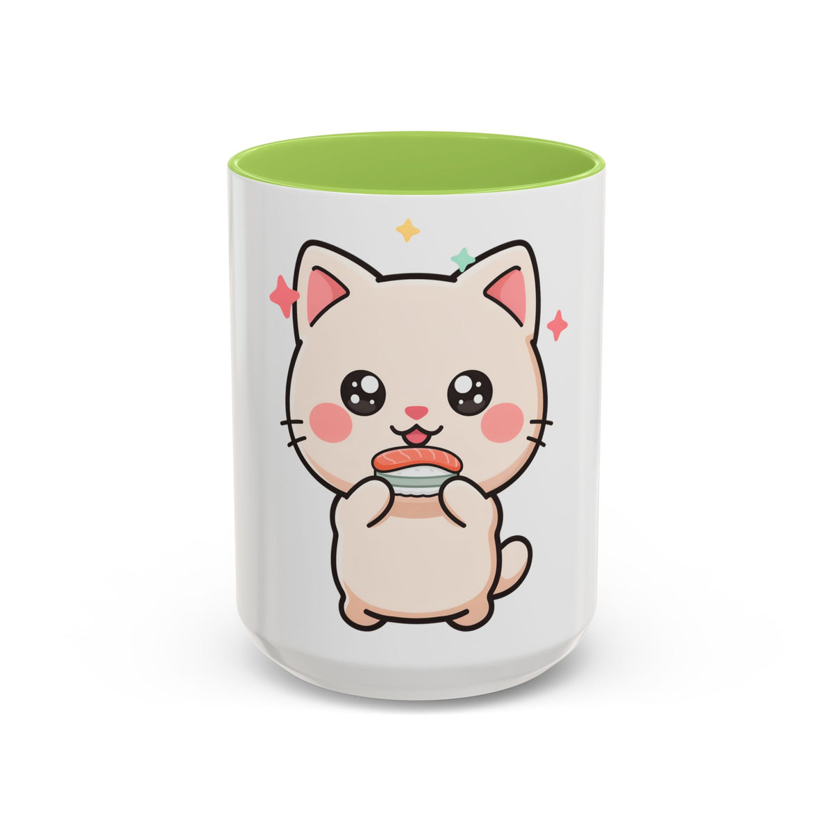 Kawaii Cat Sushi Mug, Cute Accent Coffee Mug