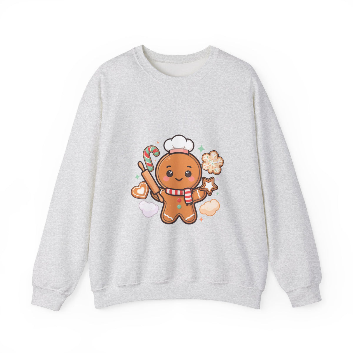 Kawaii Gingerbread Sweatshirt for Christmas Baking Fans