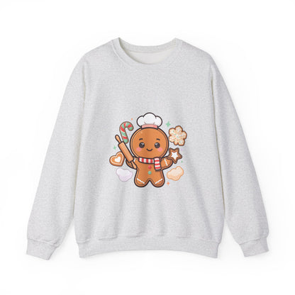 Kawaii Gingerbread Sweatshirt for Christmas Baking Fans