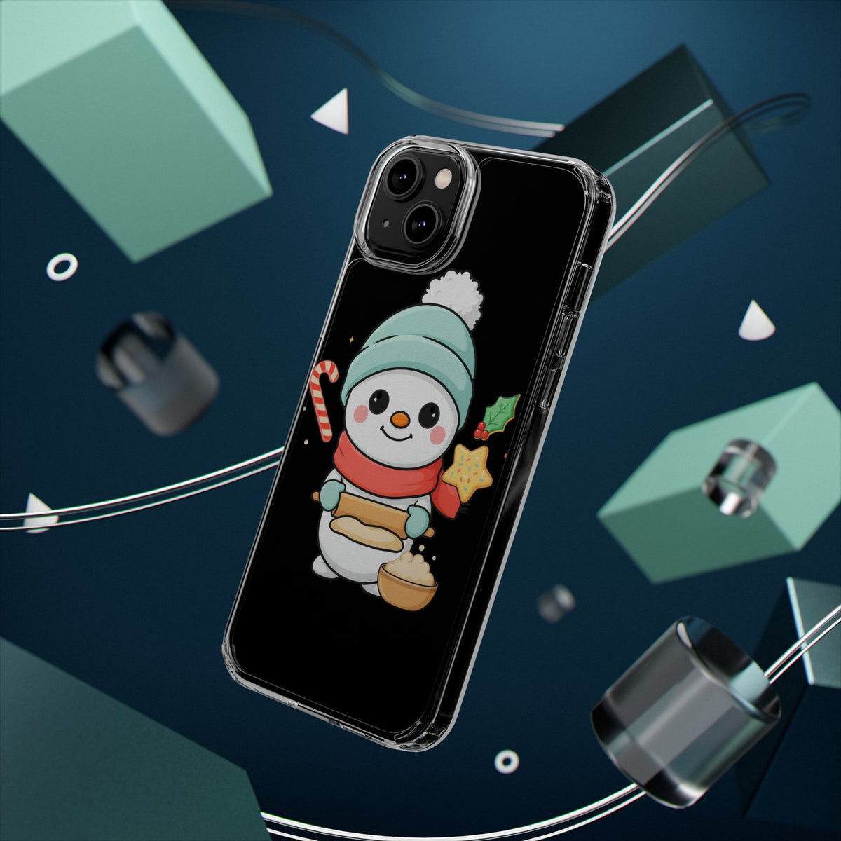 Christmas Snowman Phone Case, Cute Cookie Baker