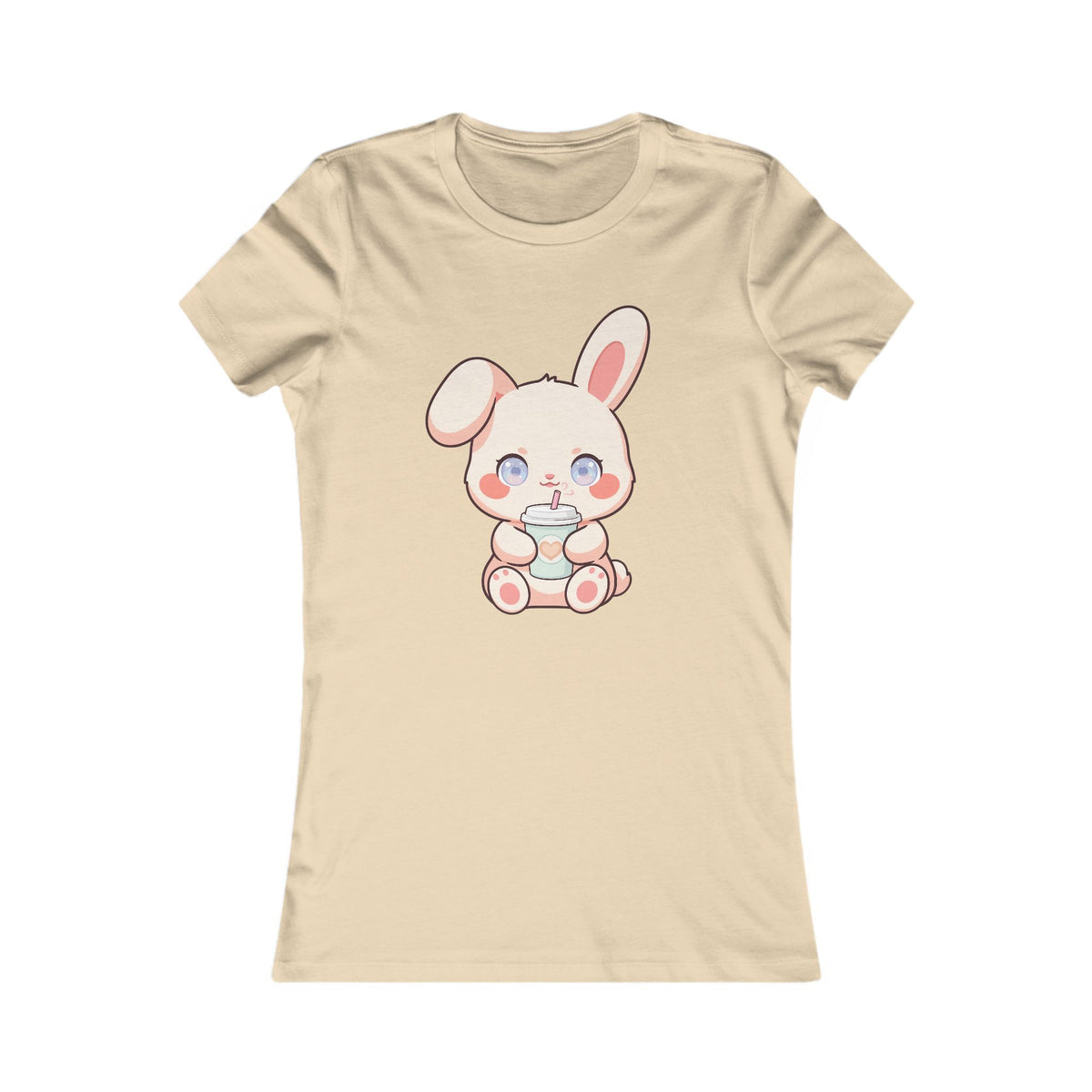 Kawaii Bunny Latte T-Shirt for Cozy Coffee Breaks