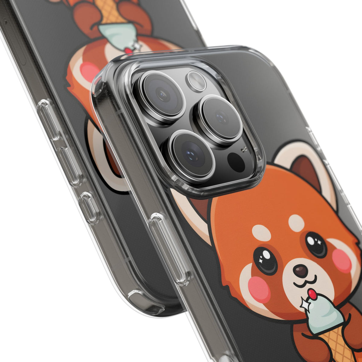 Kawaii Red Panda Phone Case with Ice Cream