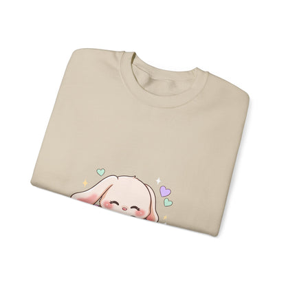 Kawaii Bunny Sweatshirt, Sleeping Cloud Chibi Crewneck