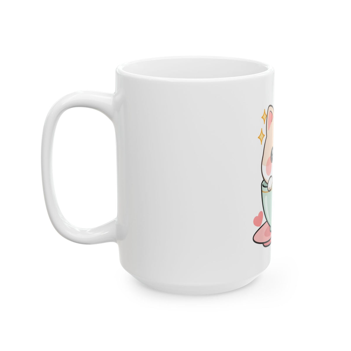 Kawaii Cat Mug, Cute Tea Lover Gift for Cat Fans