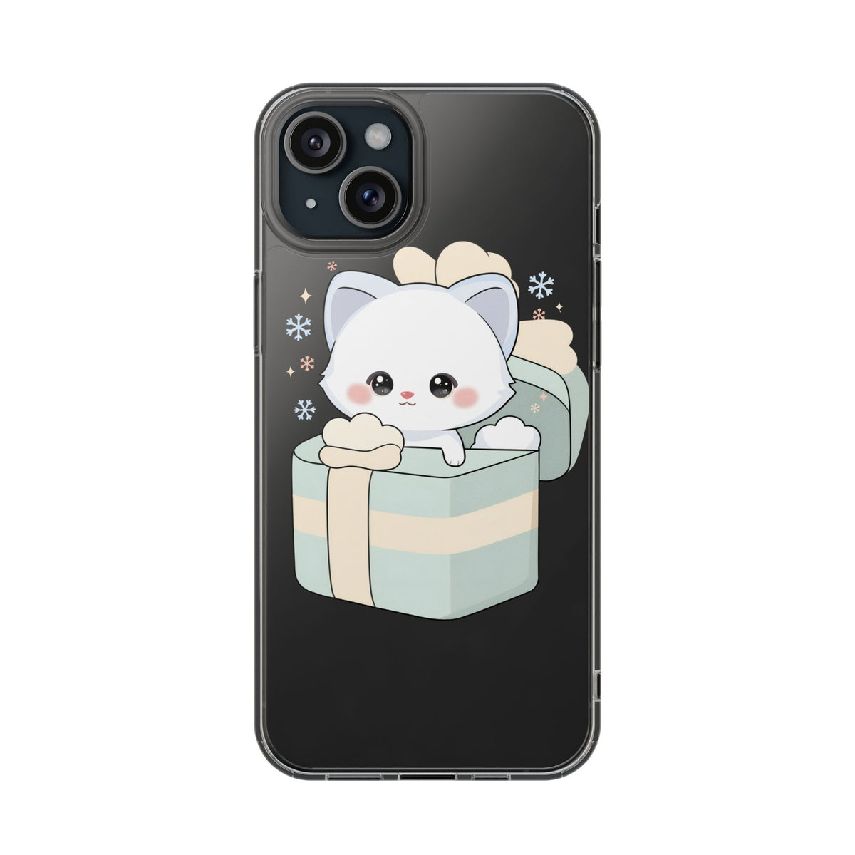 Kawaii Arctic Fox Clear Impact-Resistant Phone Case