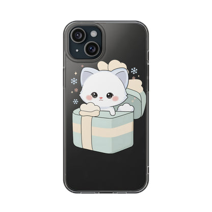 Kawaii Arctic Fox Clear Impact-Resistant Phone Case