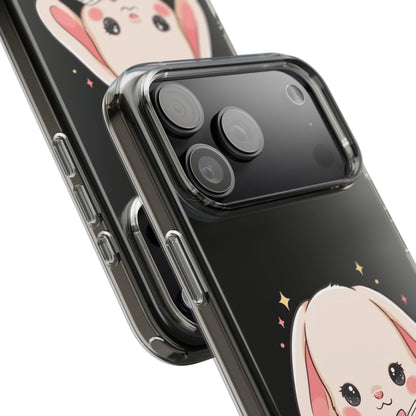 Kawaii Reading Bunny Clear Impact-Resistant Case