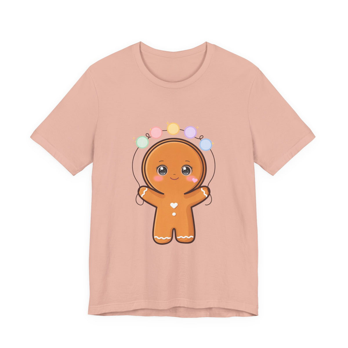 Kawaii Gingerbread Man Christmas T-Shirt, Cute Holiday Tee