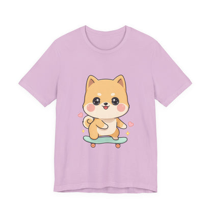 Kawaii Shiba Inu Skateboarder Tee for Dog Lovers