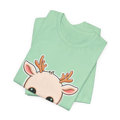 Kawaii Reindeer T-Shirt for Cozy Holiday Errands