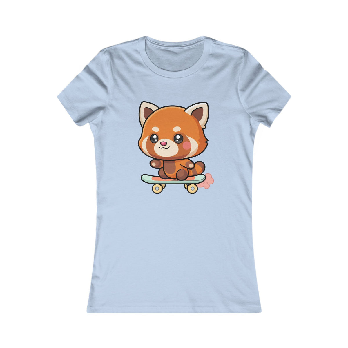 Kawaii Red Panda Skateboard Tee for Women