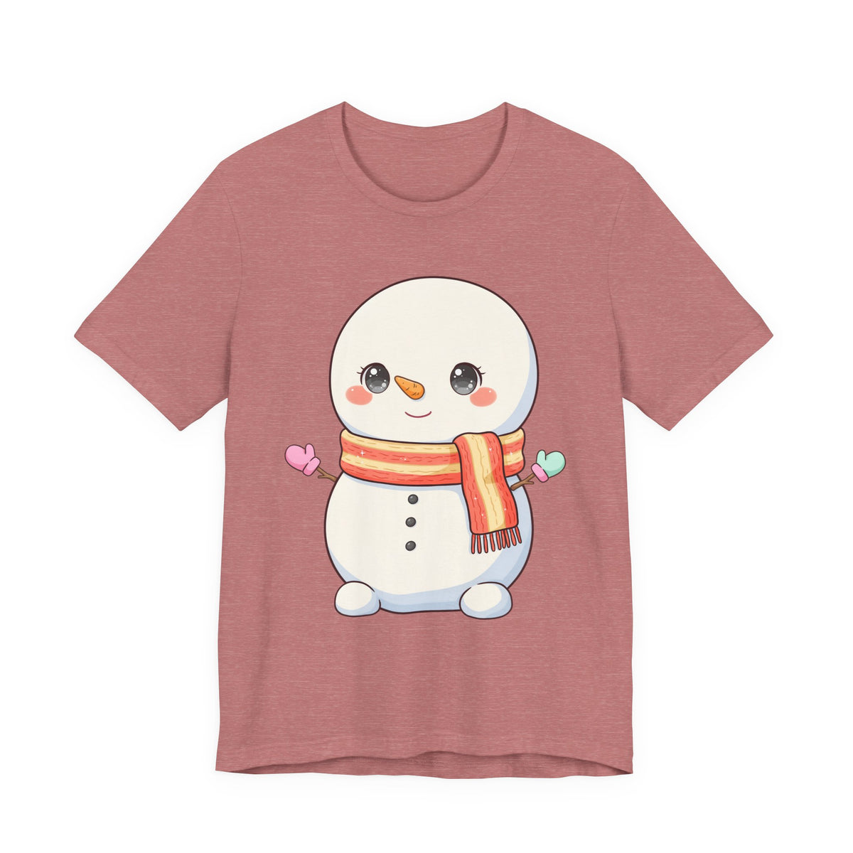 Kawaii Snowman Christmas T-Shirt for Cute Holiday Cheer