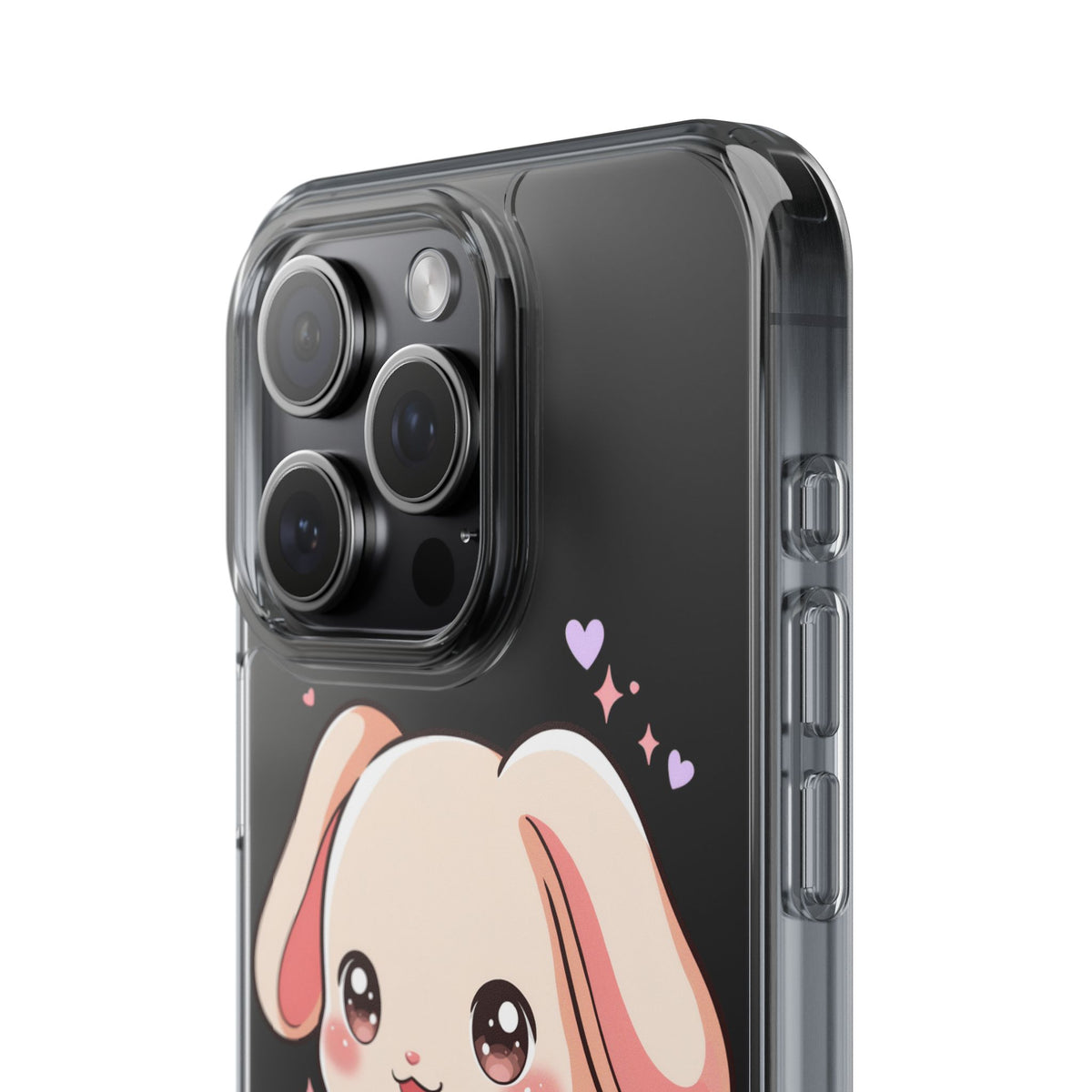 Kawaii Bunny Gamer Clear Impact-Resistant Phone Case