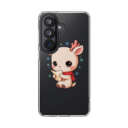 Christmas Reindeer Clear Impact-Resistant Phone Case