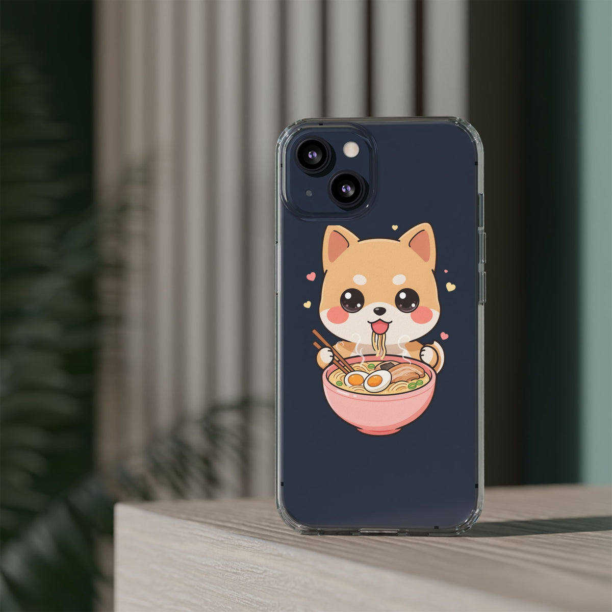 Kawaii Shiba Inu Ramen Clear Impact-Resistant Case