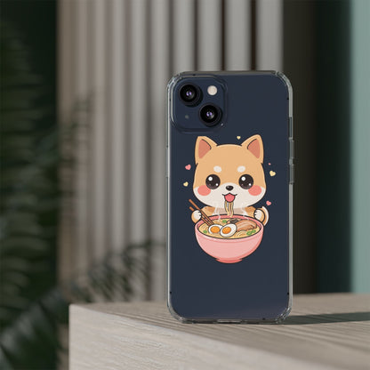 Kawaii Shiba Inu Ramen Clear Impact-Resistant Case
