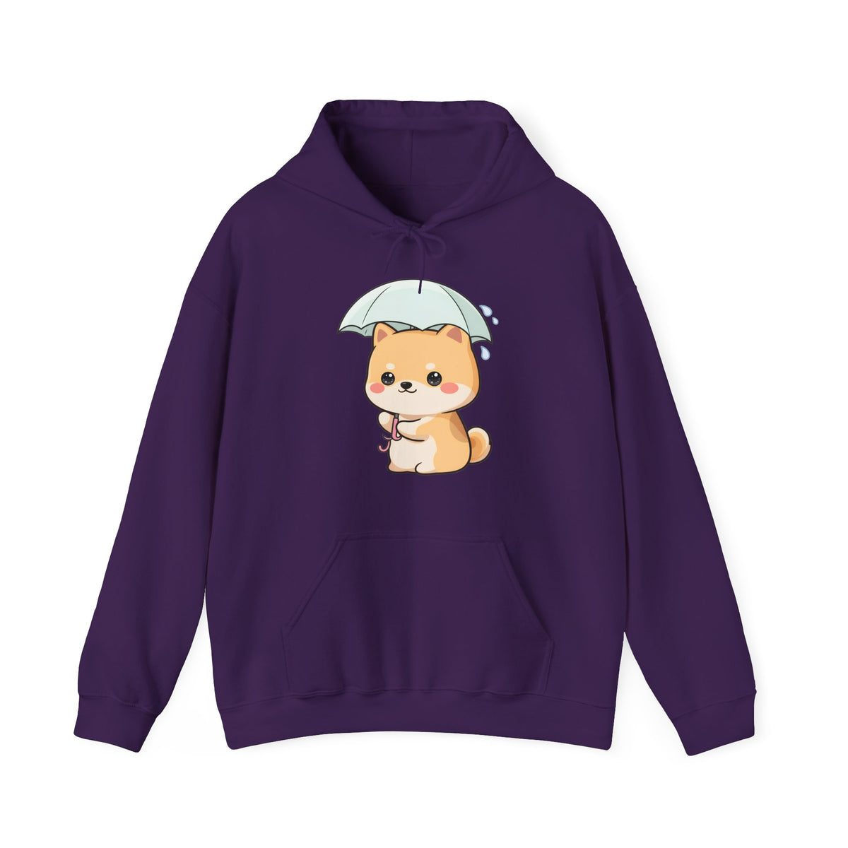 Kawaii Shiba Inu Hoodie, Cute Umbrella Dog Sweatshirt