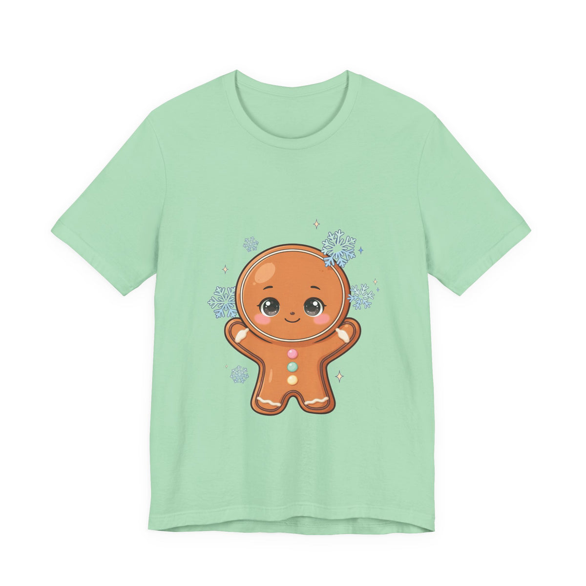 Kawaii Gingerbread Man T-Shirt for a Cozy Christmas Mood
