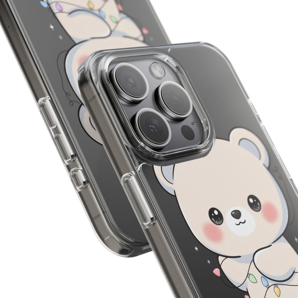 Kawaii Polar Bear Phone Case with Fairy Lights