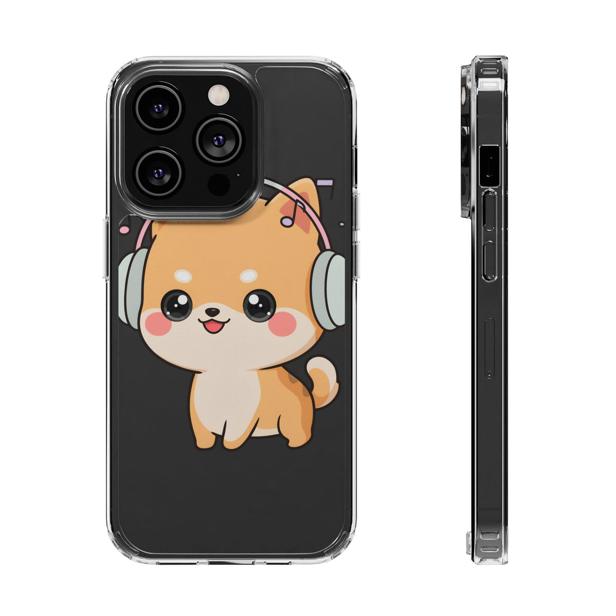 Kawaii Shiba Inu Phone Case – Music Lover Clear Case