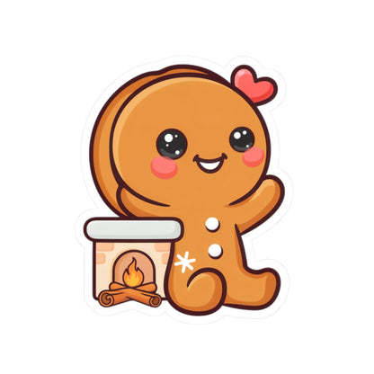 Kawaii Gingerbread Sticker for Cozy Holiday Cheer