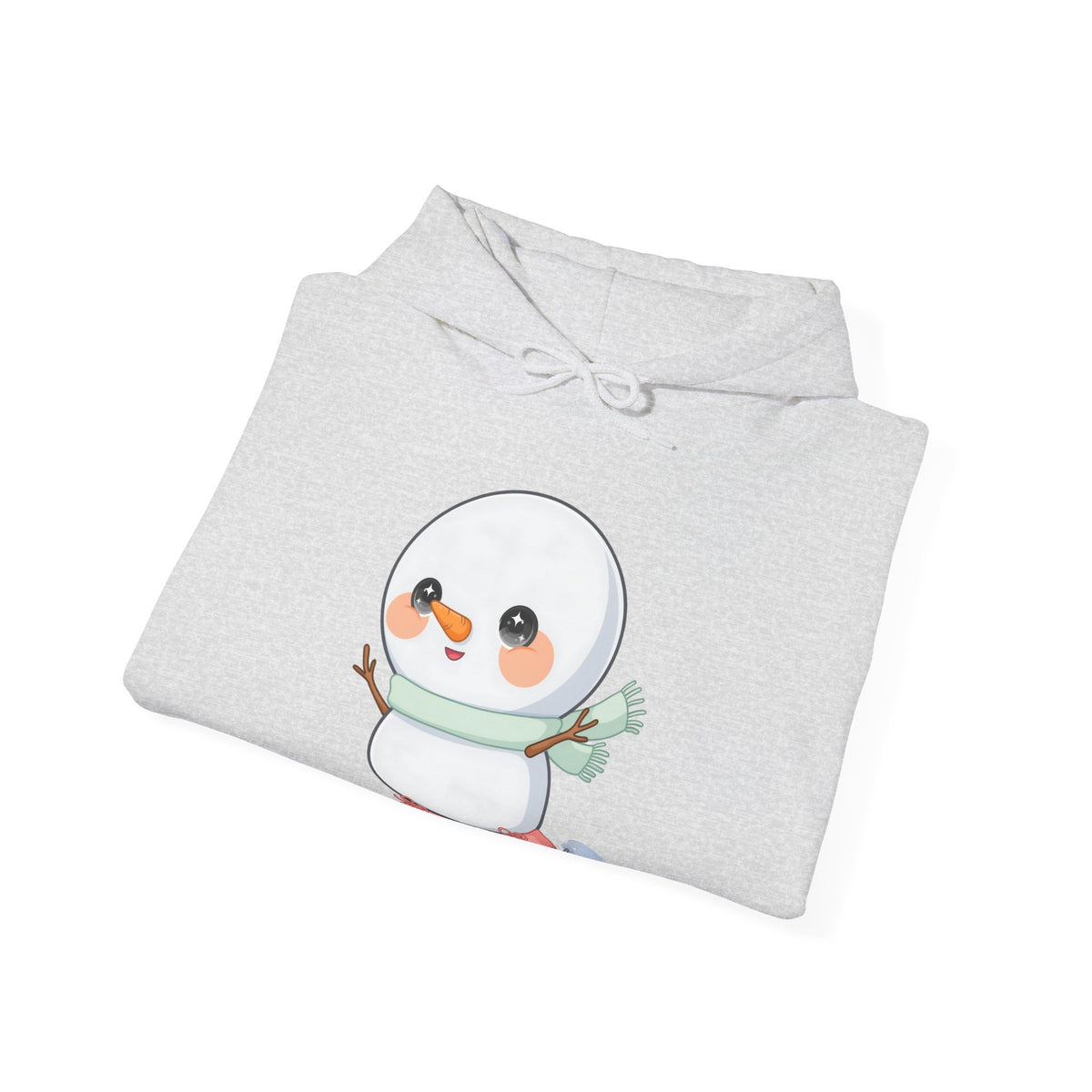 Kawaii Snowman Hoodie, Cute Ice Skating Winter Sweatshirt