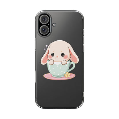 Kawaii Bunny Phone Case, Cute Teacup Rabbit