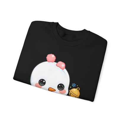Kawaii Snowman Sweatshirt, Cute Winter Crewneck