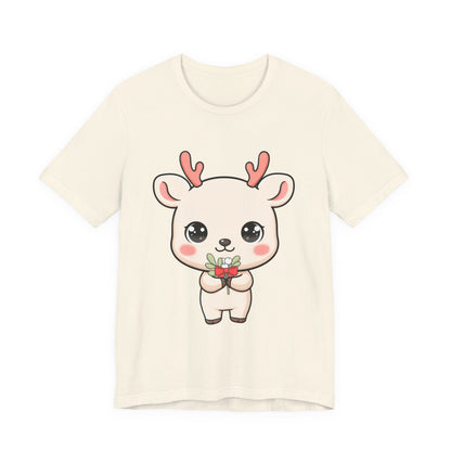 Kawaii Reindeer Christmas T-Shirt for Holiday Cheer