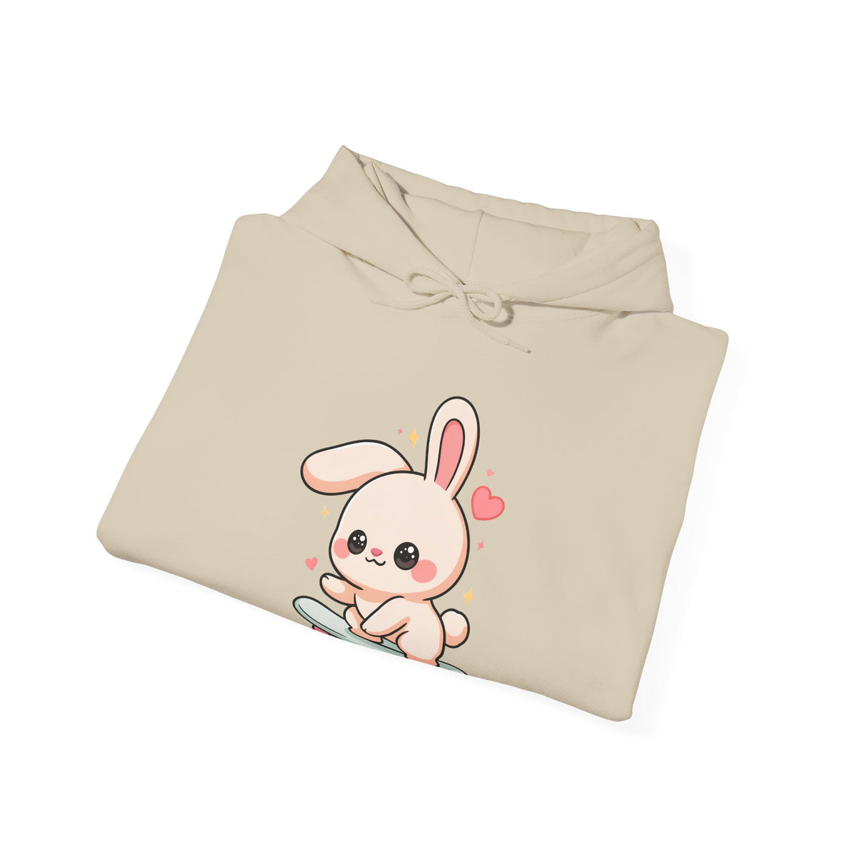 Kawaii Bunny Skateboard Hoodie, Cute Skater Gift