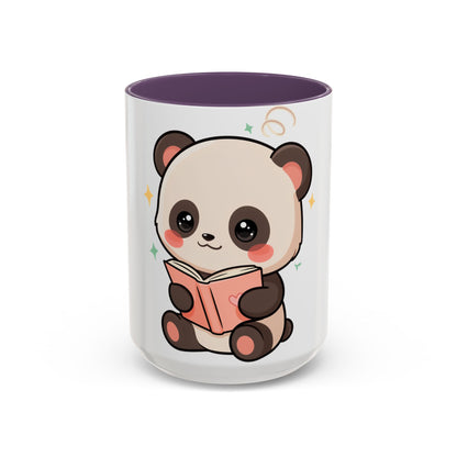 Kawaii Panda Reading Mug, Cute Book Lover Coffee Cup