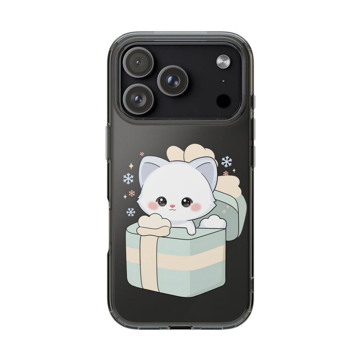 Kawaii Arctic Fox Clear Impact-Resistant Phone Case