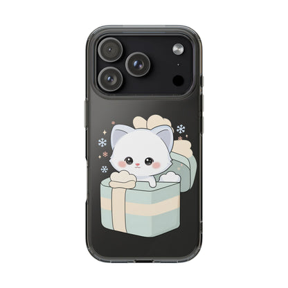 Kawaii Arctic Fox Clear Impact-Resistant Phone Case