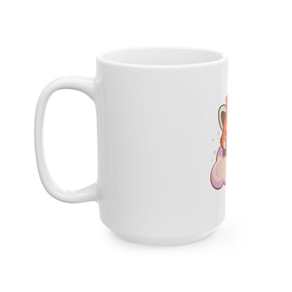 Cute Red Panda Mug, Kawaii Sleeping Animal Ceramic Cup